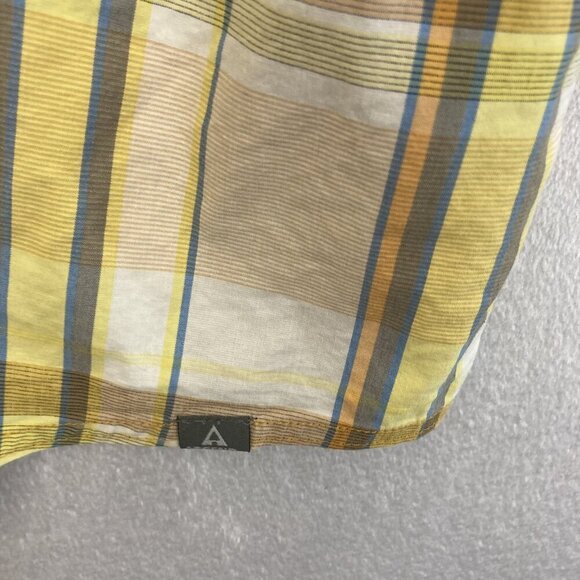 Ascend Snap Up Lightweight Shirt Mens 2XL Plaid Yellow Brown Outdoor Pocket XXL - Picture 8 of 13